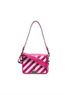 Off-white Pink And White Diagonal Leather Shoulder Bag