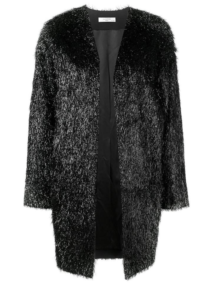 Lanvin - Trimmed Coat - Women - Polyamide/viscose/polyester/acetate - 38, Black, Polyamide/viscose/polyester/acetate