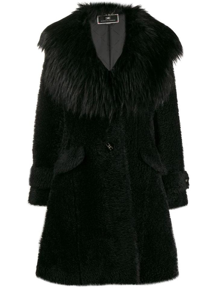 Elisabetta Franchi Oversized Coat - Black