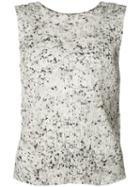 Pleats Please By Issey Miyake - Pleated Texture Tank - Women - Polyester - 2, White, Polyester