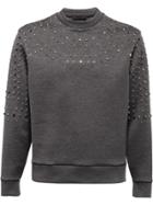 Prada Studded Technical Cotton Sweatshirt - Grey