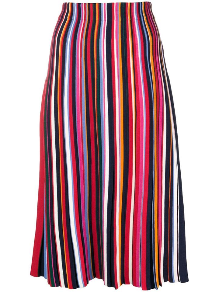 Tory Burch Pleated Midi Skirt - Red