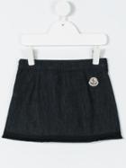 Moncler Kids - Embroidered Logo Denim Skirt - Kids - Cotton/spandex/elastane - 6 Yrs, Blue