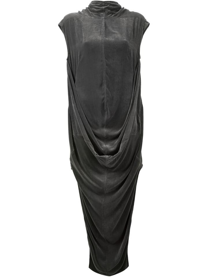 Rick Owens 'seahorse' Dress, Women's, Size: 38, Grey, Silk/cupro/viscose