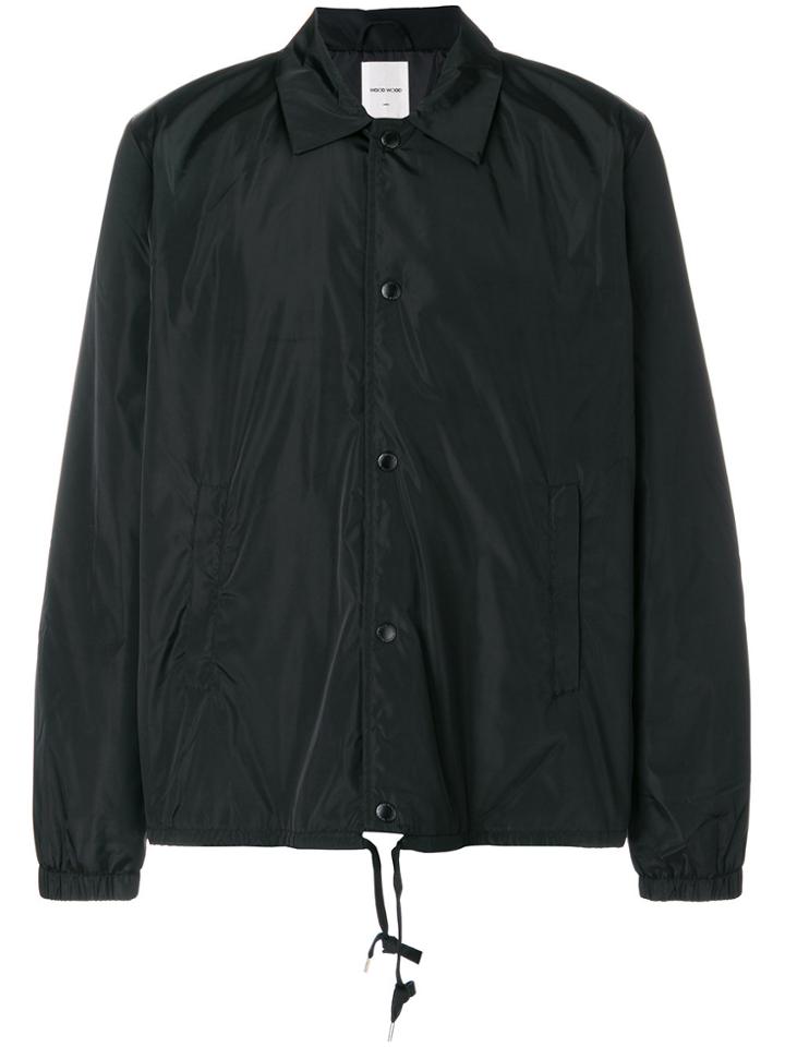 Wood Wood Cropped Drawstring Detail Rain Jacket - Black