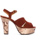 Chie Mihara Snake Print Sandals - Brown