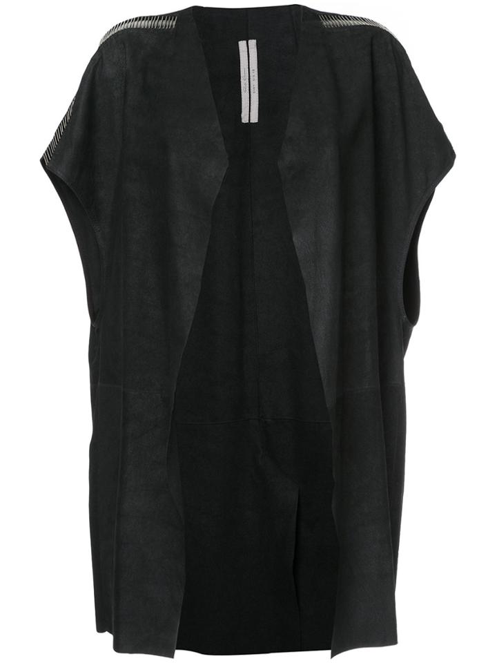 Rick Owens Embroidered Leather Vest - Black