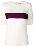 Lanvin Chest Stripe Top, Women's, Size: 40, White, Acetate/silk/cupro
