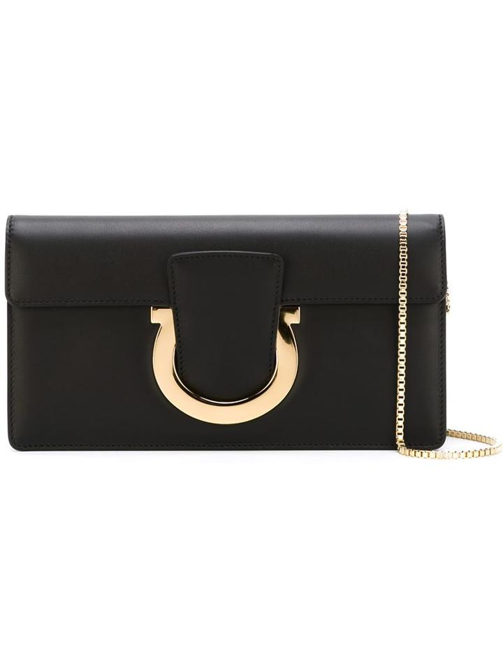 Salvatore Ferragamo 'thalia' Clutch, Women's, Black