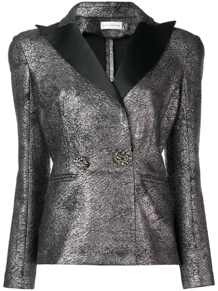 Faith Connexion Double-breasted Metallic Blazer