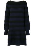Sacai Oversized Striped Knit Dress - Black