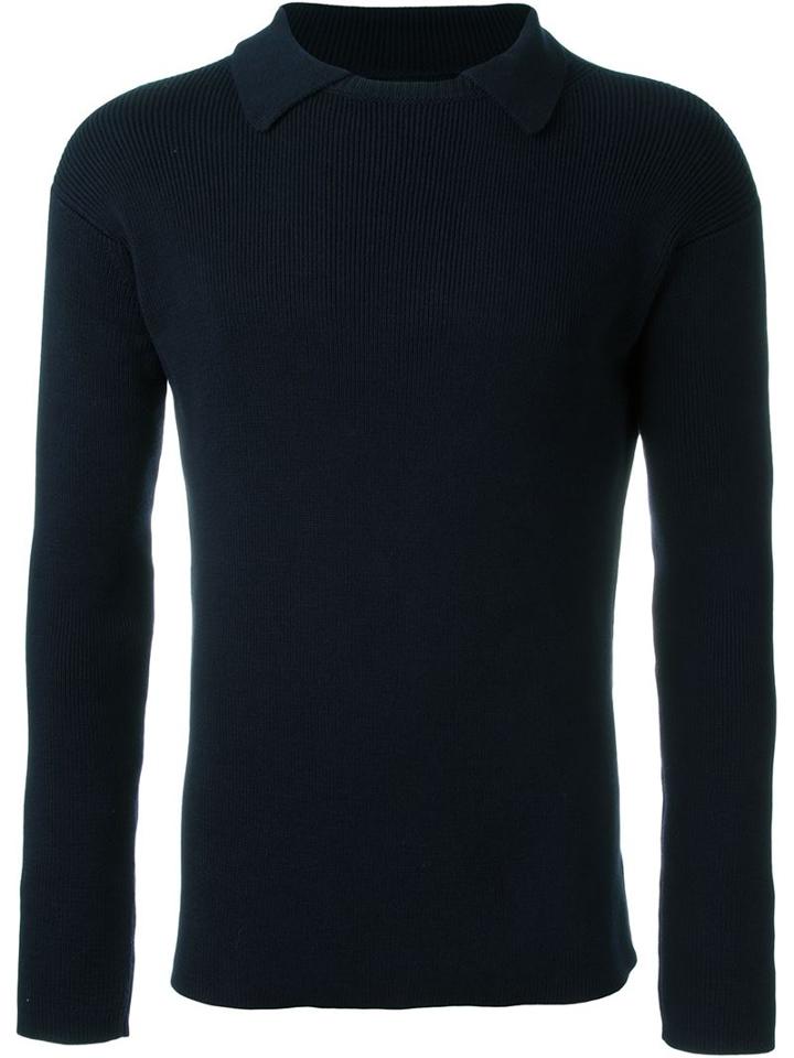 E. Tautz 'collared Rib Crewn Neck' Jumper