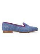 Blue Bird Shoes Flamingo Embroidered Loafers