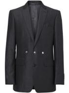 Burberry English Fit Triple Stud Silk Linen Tailored Jacket - Grey