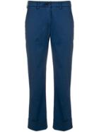 Fay Cropped Mid Rise Trousers - Blue