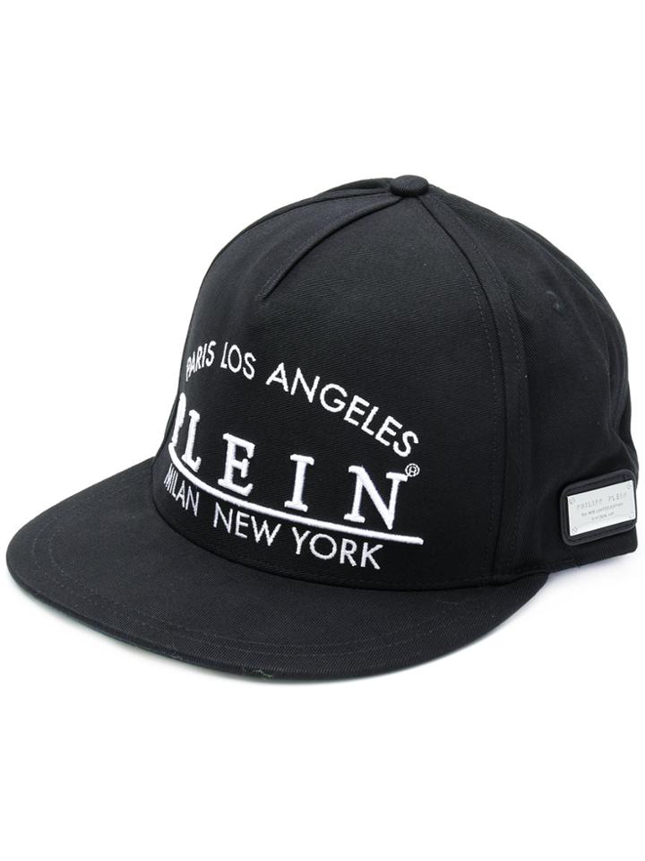 Philipp Plein Embroidered Baseball-style Hat - Black