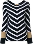 Fay Chevron Knit Jumper - Blue