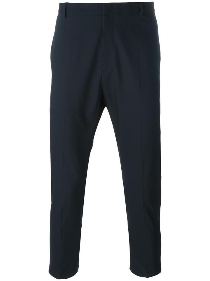 Jil Sander Cropped Trousers, Size: 48, Blue, Cotton/spandex/elastane
