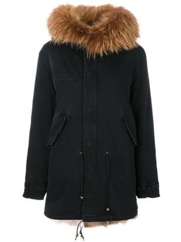 Mr & Mrs Italy - Classic Fur-lined Parka - Women - Cotton/lamb Skin/leather/racoon Fur - Xs, Green, Cotton/lamb Skin/leather/racoon Fur