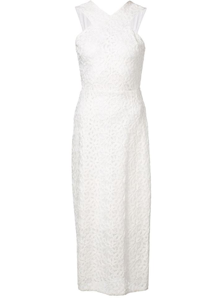 Christian Siriano Fitted Lace Midi Dress