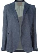 Erika Cavallini Open Front Blazer, Women's, Size: 44, Blue, Linen/flax/cotton/spandex/elastane