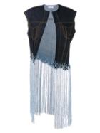 Faustine Steinmetz Sleeveless Warp Float Denim Jacket, Women's, Size: Medium, Blue, Cotton