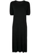 Knott V-neck T-shirt Dress - Black