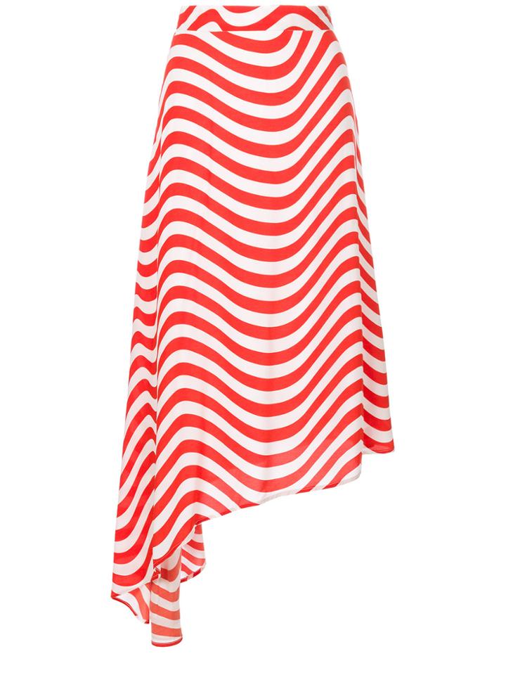 House Of Holland Asymmetric Midi Skirt - Yellow & Orange