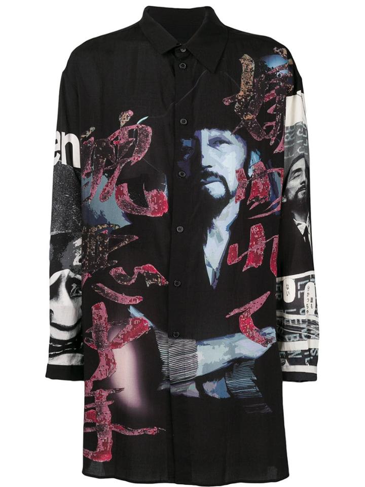 Yohji Yamamoto Graphic Print Shirt - Black