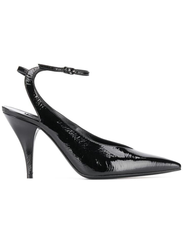 Casadei Pointed Toe Slingback Mules - Black