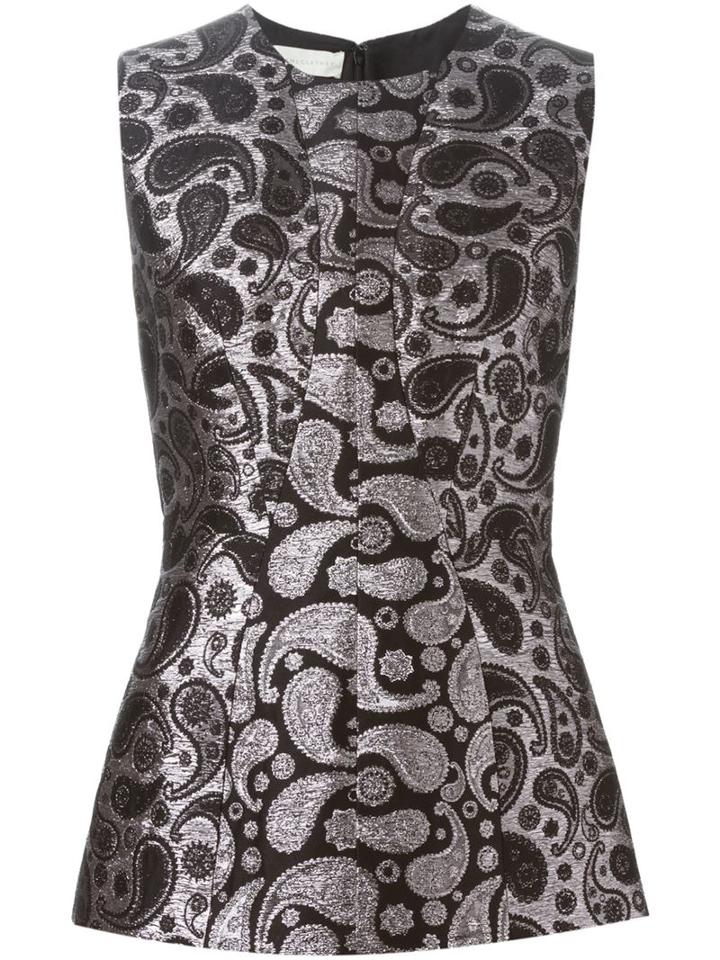 Stella Mccartney Annie Paisley Jacquard Top, Women's, Size: 40, Black, Cotton/linen/flax/polyester/polyamide