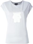 Emporio Armani Bear-print T-shirt, Women's, Size: 42, Grey, Lyocell/cotton/polyester