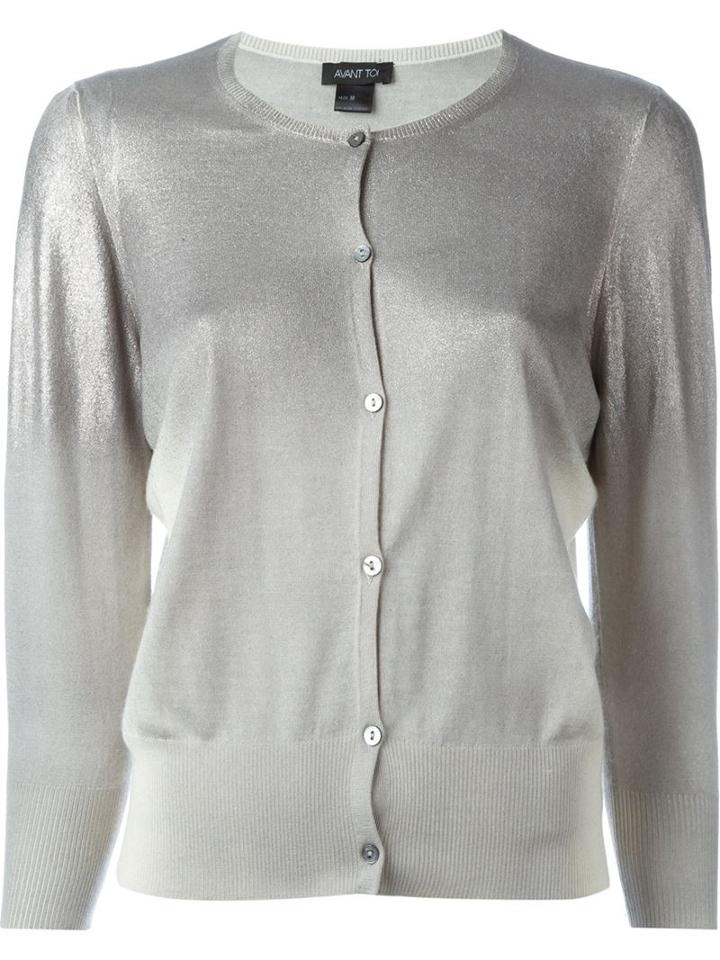 Avant Toi Metallic Effect Cardigan, Women's, Size: Xs, Grey, Silk/cashmere