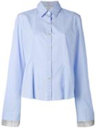 Aviù - Layered Sleeves Shirt - Women - Cotton/polyester/viscose - 44, Blue, Cotton/polyester/viscose