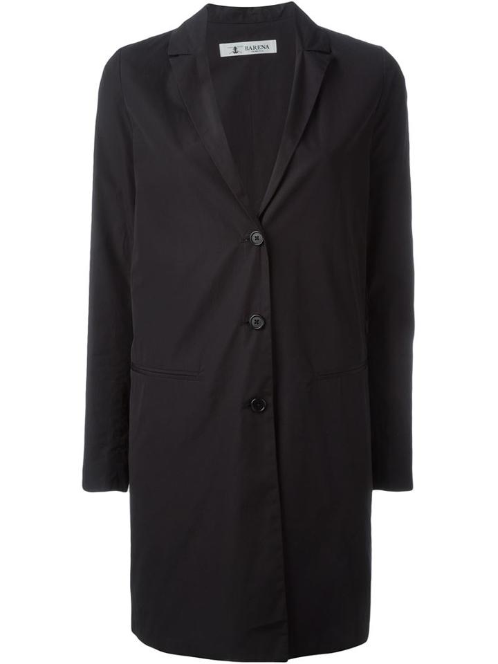 Barena Classic Single Breasted Coat, Women's, Size: 42, Black, Cotton