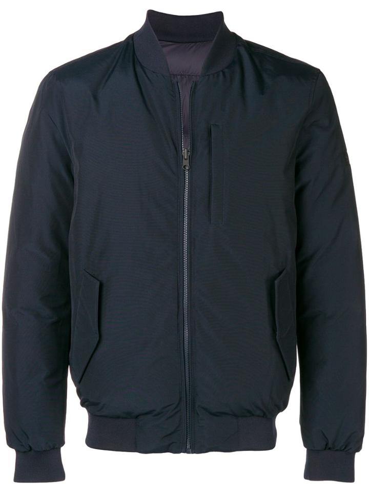 Woolrich Classic Zipped Bomber Jacket - Blue