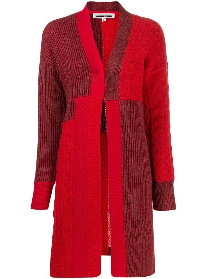 Mcq Alexander Mcqueen Patchwork Knit Cardigan - Red