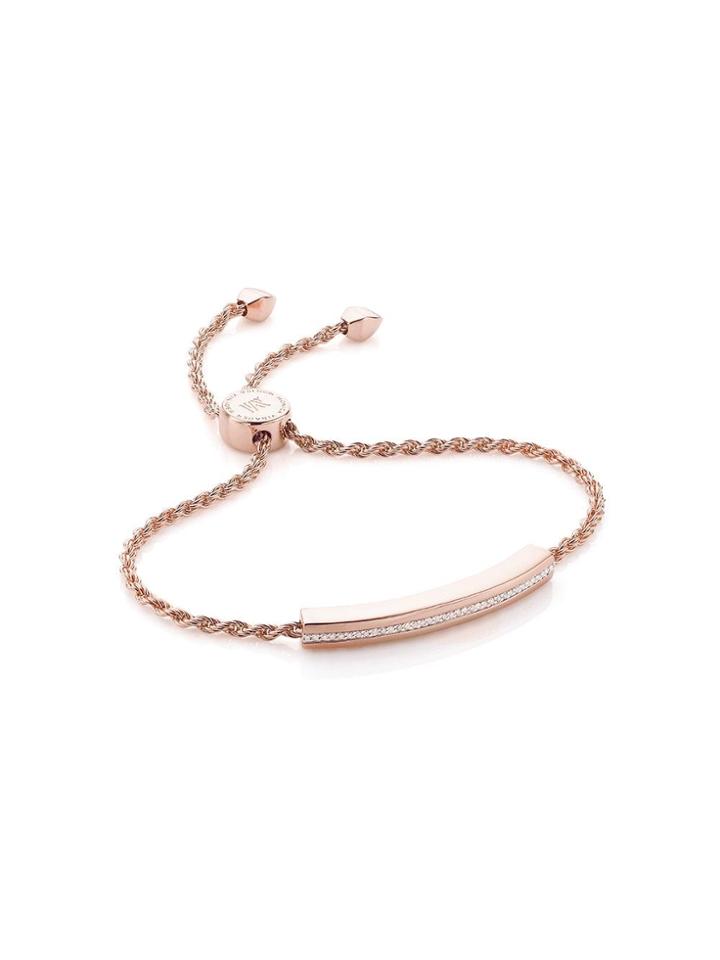 Monica Vinader Rp Linear Diamond Chain Bracelet - Gold