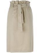 Emilio Pucci Belted Skirt, Women's, Size: 44, Nude/neutrals, Silk/cotton