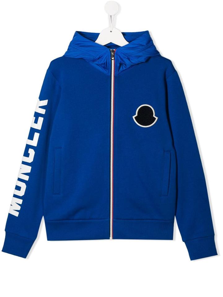 Moncler Kids Teen Hooded Jacket - Blue
