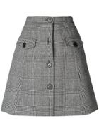Miu Miu Prince Of Wales Check Mini Skirt - Grey