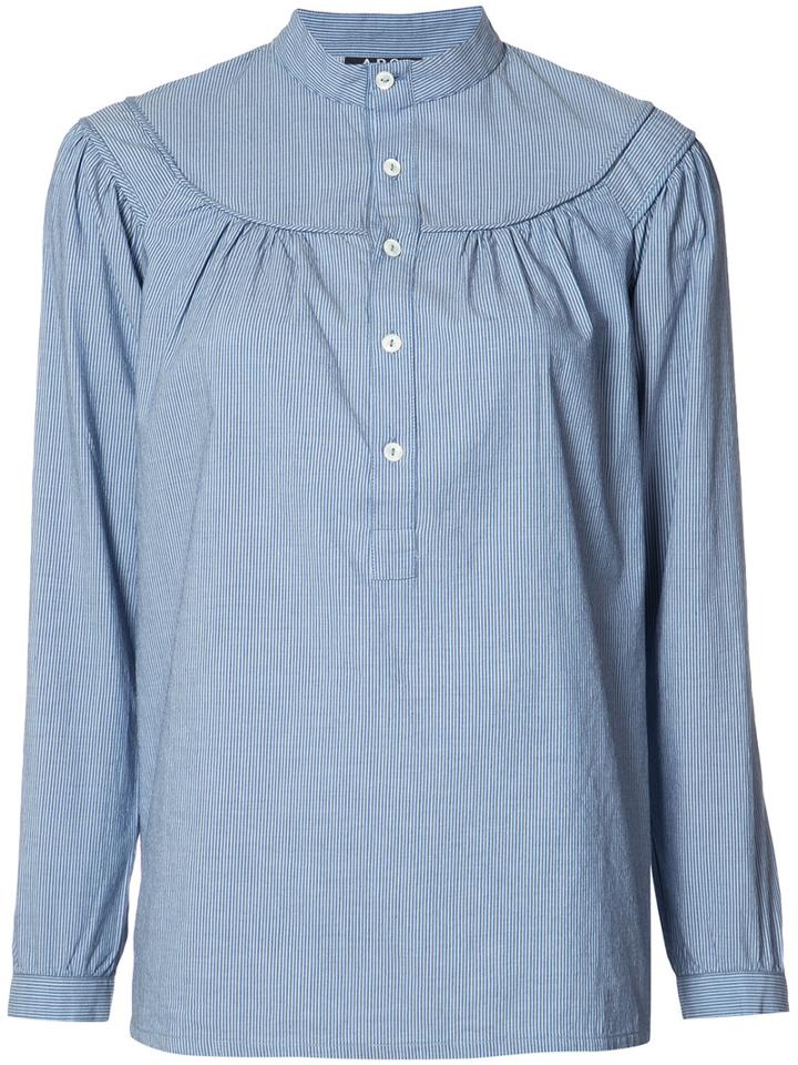 A.p.c. Flared Blouse, Women's, Size: 34, Blue, Cotton