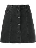 Mcq Alexander Mcqueen Short A-line Denim Skirt - Black
