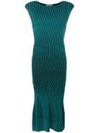 Issey Miyake Striped Dress - Green
