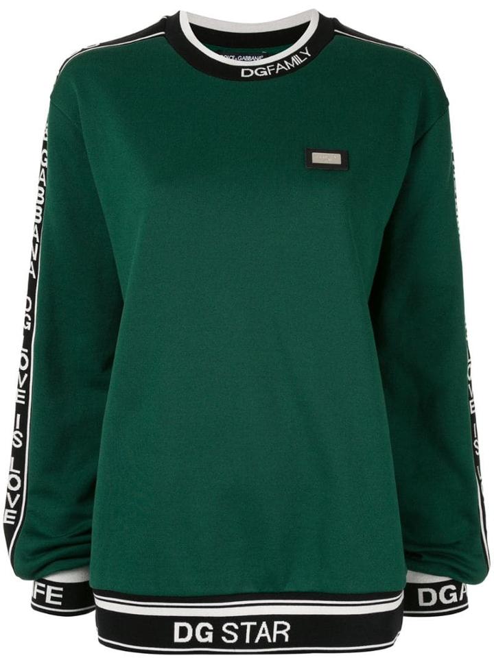 Dolce & Gabbana Slogan Knitted Sweater - Green