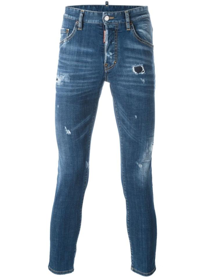 Dsquared2 Mb Jeans, Men's, Size: 46, Blue, Cotton/spandex/elastane/calf Leather