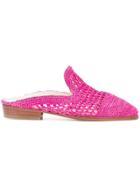 Robert Clergerie Woven Slides - Pink & Purple