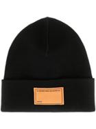 Oamc Front Patch Knitted Beanie - Black