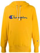 Champion Logo Embroidery Hoodie - Yellow