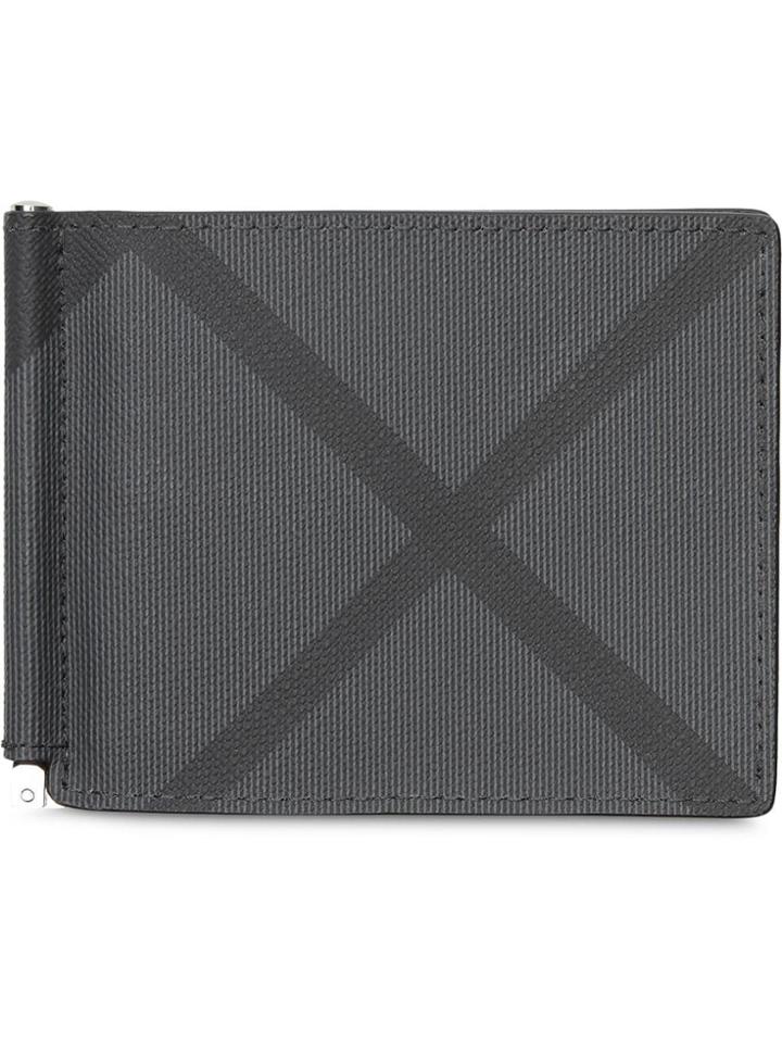 Burberry London Check Moneyclip Wallet - Grey